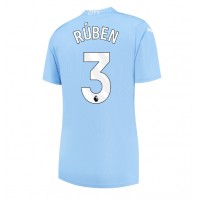Fotballdrakt Dame Manchester City Ruben Dias #3 Hjemmedrakt 2023-24 Kortermet